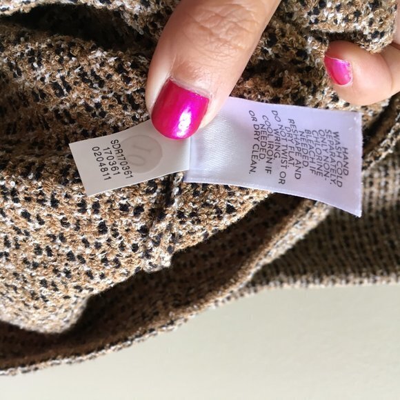 J Jill Tweed Sweater‎ Midi Sleeveless Dress Beige Womens Size S Pockets - Picture 10 of 11